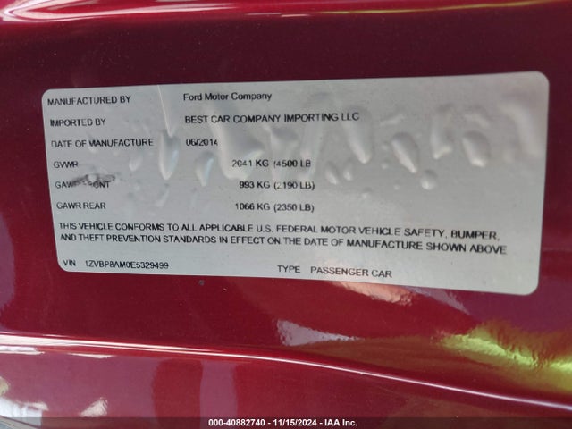 Ford Mustang V6 2014 1ZVBP8AM0E5329499 Image 9