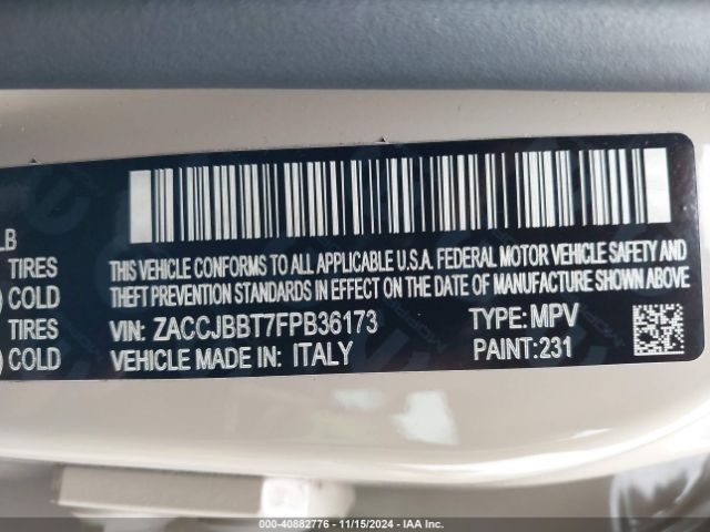 ZACCJBBT7FPB36173 Jeep Renegade Latitude