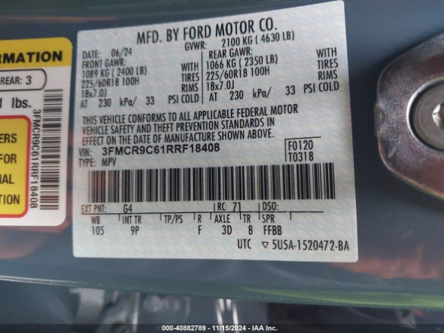 3FMCR9C61RRF18408 Ford Bronco Sport Outer Banks