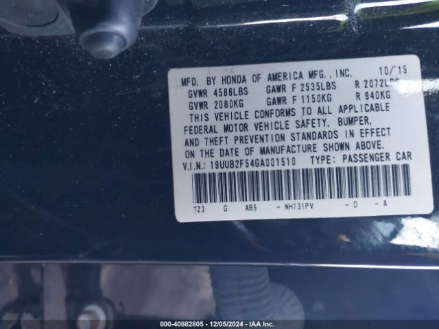 19UUB2F54GA001510 Acura Tlx V6 Tech