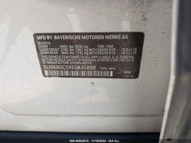 5UXKR0C5XE0K45898 BMW X5 Xdrive35i