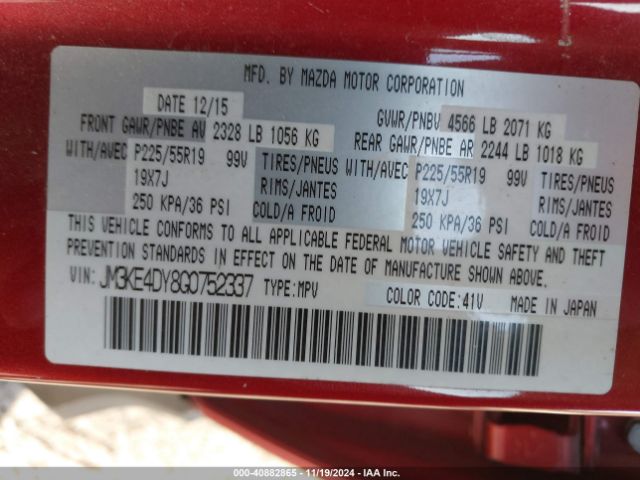 JM3KE4DY8G0752337 Mazda Cx-5 Grand Touring