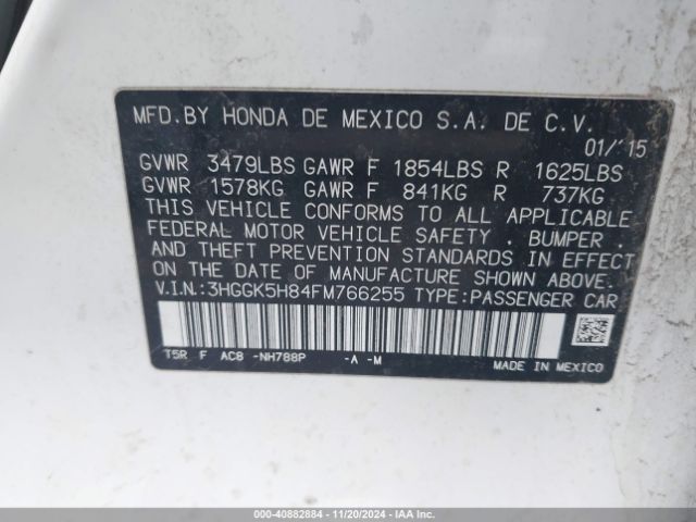 3HGGK5H84FM766255 Honda Fit Ex/ex-l