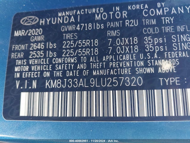 Hyundai Tucson Ultimate 2020 KM8J33AL9LU257320 Image 9