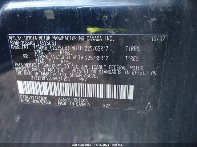 Toyota RAV4 LE 2018 2T3ZFREV2JW424193 Image 9