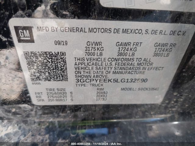 3GCPYEEK5LG132590 Chevrolet Silverado 1500 4wd  Short Bed Rst
