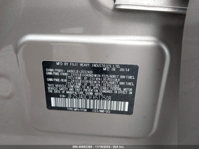Subaru Forester 2.5i Premium 2015 JF2SJADC3FH512508 Image 9