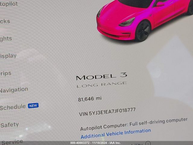 5YJ3E1EA7JF018777 Tesla MODEL 3