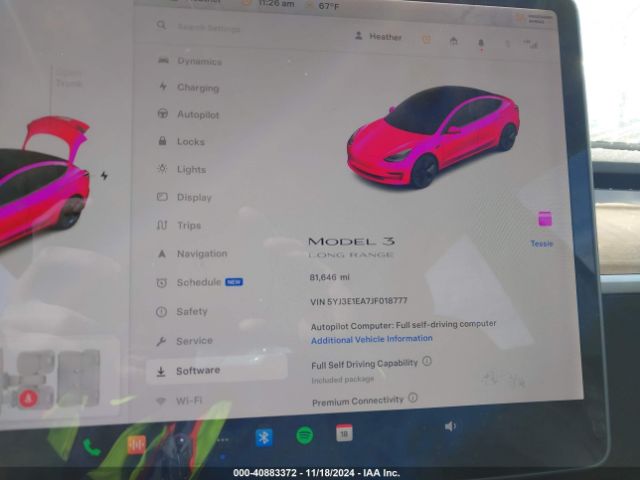 5YJ3E1EA7JF018777 Tesla MODEL 3