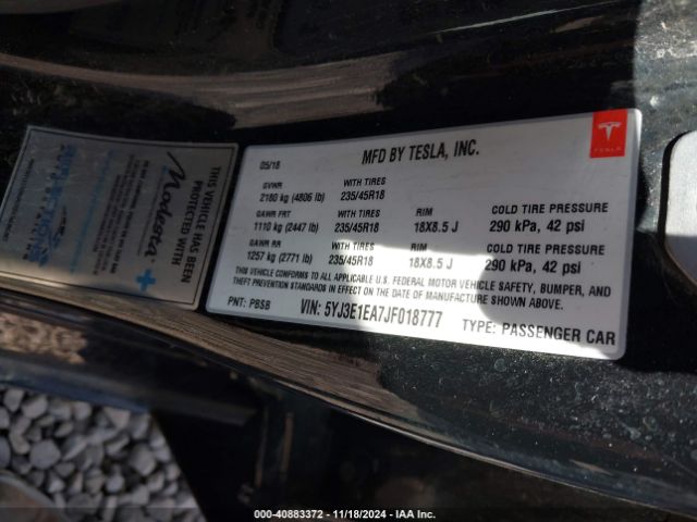 5YJ3E1EA7JF018777 Tesla MODEL 3