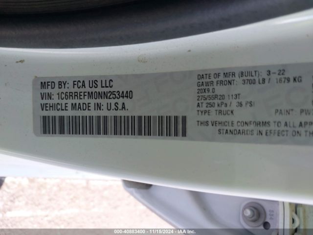 1C6RREFM0NN253440 RAM 1500 Big Horn