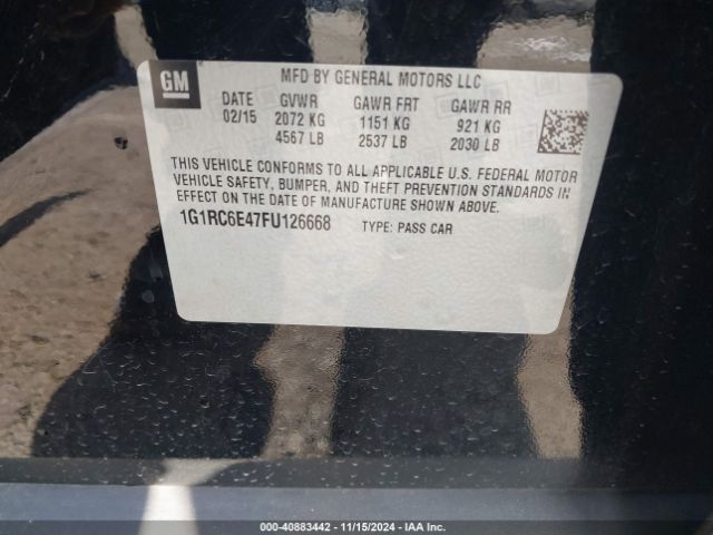 1G1RC6E47FU126668 Chevrolet Volt