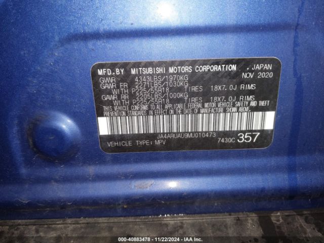 2021 MITSUBISHI OUTLANDER SPORT JA4ARUAU9MU010473 Photo 8