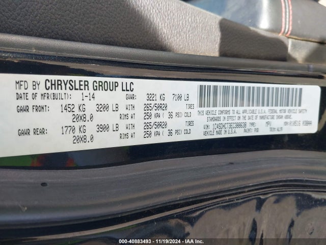 1C4SDHCT3EC388638 Dodge Durango R/t