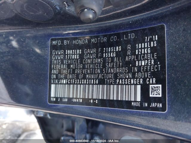 JHMFC1F33JX031856 Honda Civic Ex-t