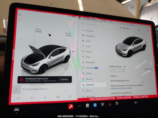 7SAYGDEE4NF571738 Tesla Model Y Long Range Dual Motor All-wheel Drive