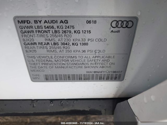 2018 AUDI Q5 WA1BNAFY1J2198407 Photo 8