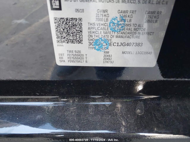 Chevrolet Silverado 1500 1lt 2018 3GCPCREC1JG407383 Image 9