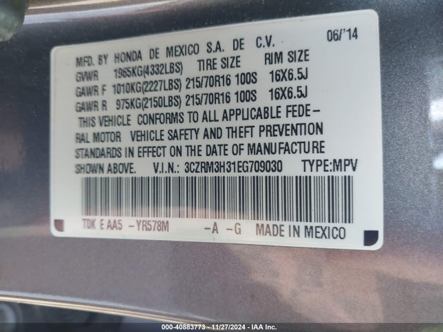 Honda CR-V LX 2014 3CZRM3H31EG709030 Image 9