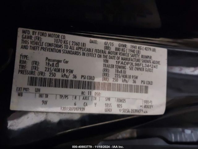 1FADP3L98FL344245 Ford FOCUS ST