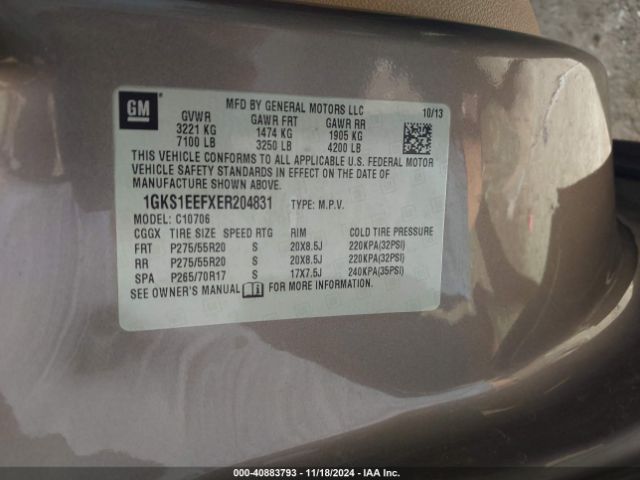 1GKS1EEFXER204831 GMC YUKON DENALI