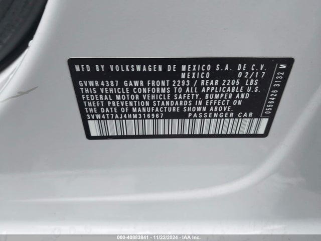 3VW4T7AJ4HM316967 Volkswagen JETTA GLI