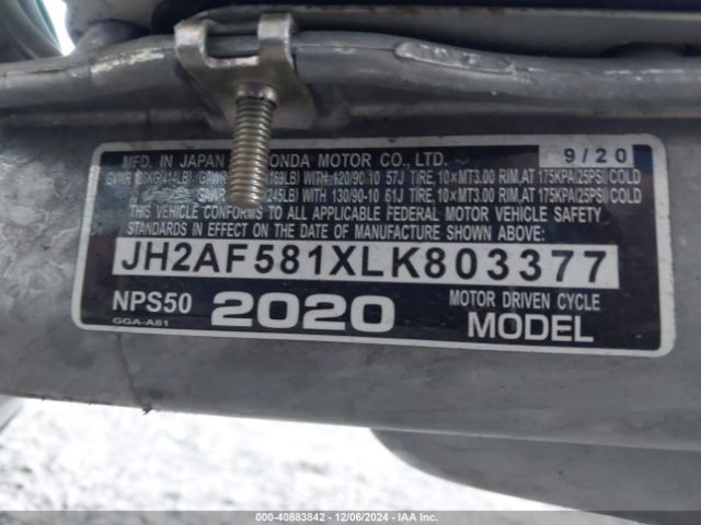 2020 HONDA NPS50 JH2AF581XLK803377 Photo 9