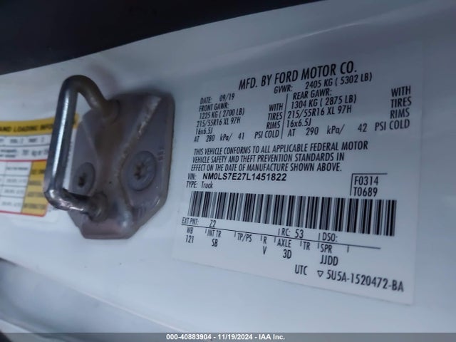 Ford Transit Connect Xl Cargo Van 2020 NM0LS7E27L1451822 Image 9