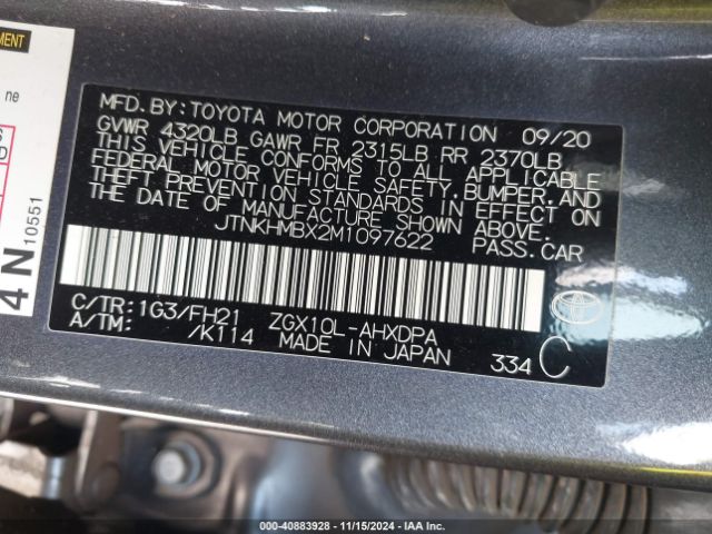 JTNKHMBX2M1097622 Toyota C-HR LE