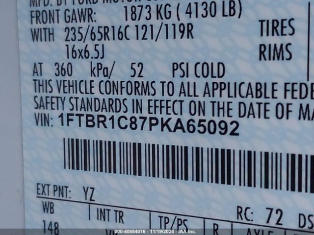 1FTBR1C87PKA65092 Ford Transit-250 Cargo Van