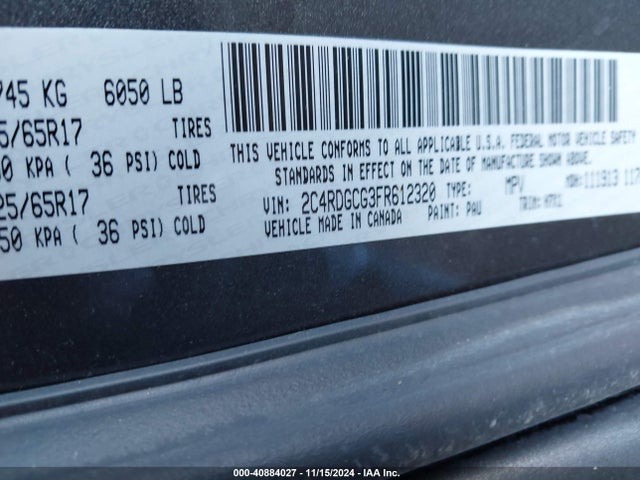 Dodge Grand Caravan Sxt 2015 2C4RDGCG3FR612320 Image 9
