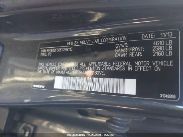 YV1612FS8E1299115 Volvo S60 T5/t5 Platinum/t5 Premier/t5 Premier Plus