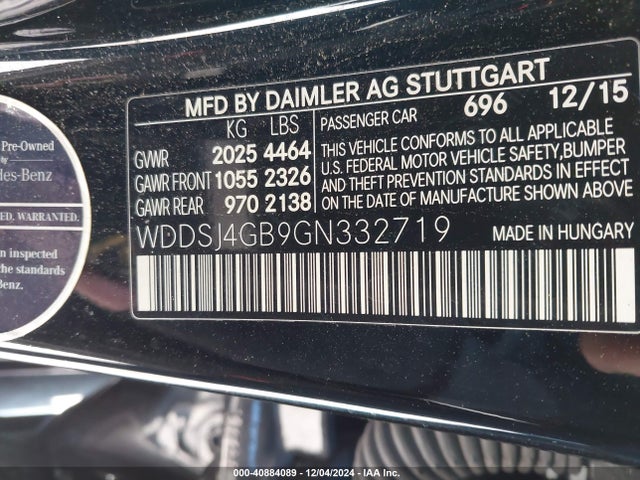 WDDSJ4GB9GN332719 Mercedes-Benz CLA 250 4MATIC