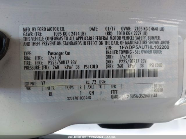 1FADP5AU7HL102200 Ford C-max Hybrid Se