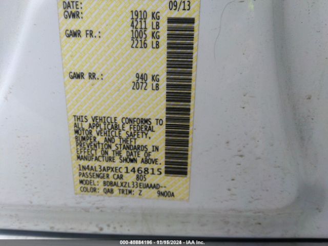 1N4AL3APXEC146815 Nissan Altima 2.5 Sl