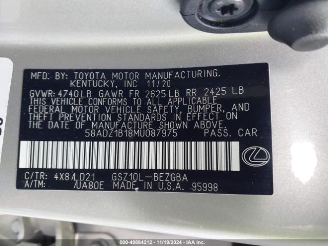 58ADZ1B18MU087975 Lexus ES 350