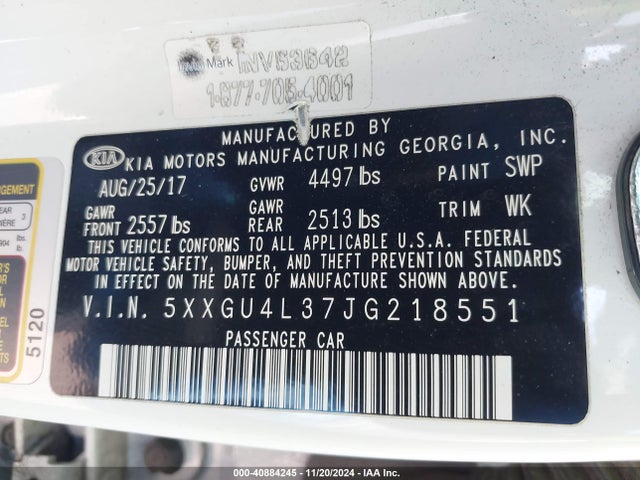 5XXGU4L37JG218551 KIA OPTIMA EX