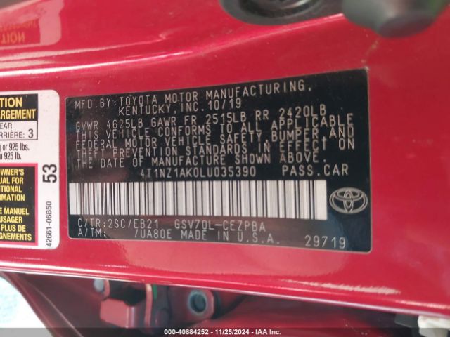 4T1NZ1AK0LU035390 Toyota CAMRY TRD