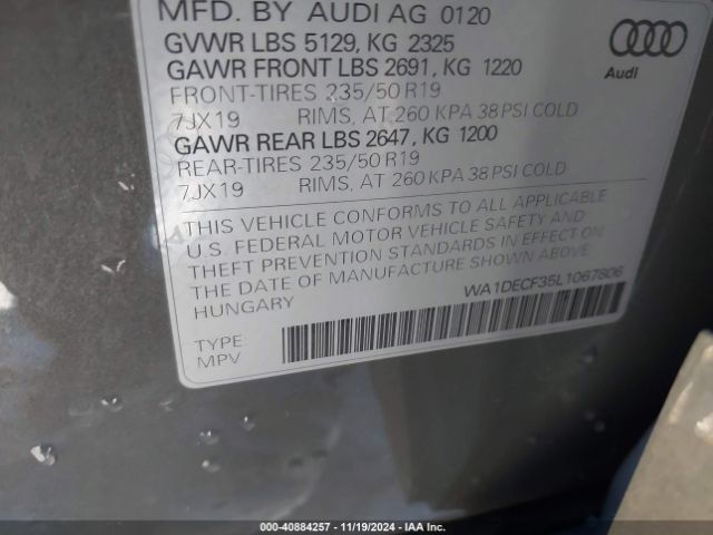 WA1DECF35L1067806 Audi Q3 Premium 45 Tfsi S Line Quattro Tiptronic