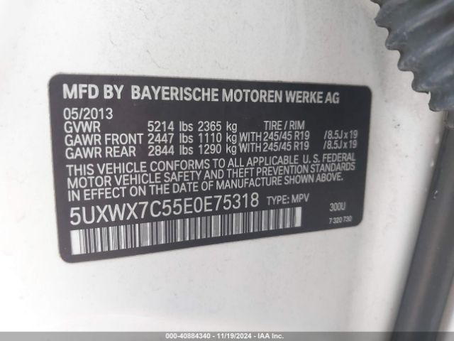 5UXWX7C55E0E75318 BMW X3 Xdrive35i