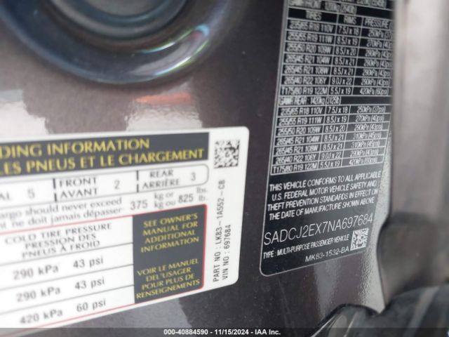 SADCJ2EX7NA697684 Jaguar F-pace S P250 Awd Automatic