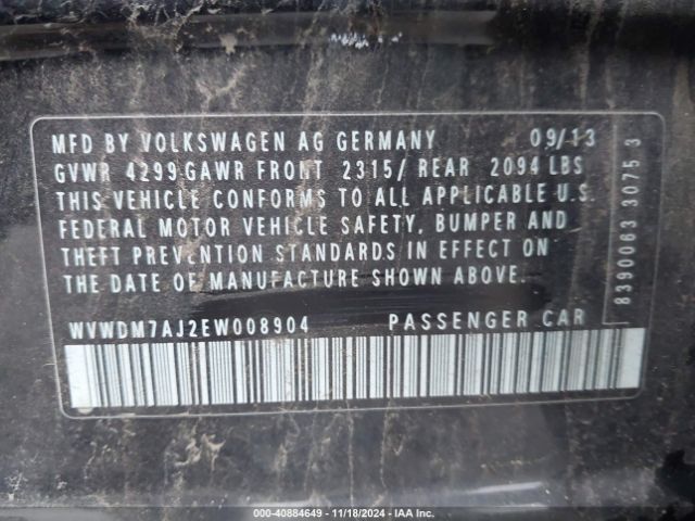 WVWDM7AJ2EW008904 Volkswagen Golf Tdi