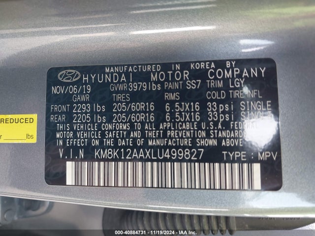 Hyundai Kona Se 2020 KM8K12AAXLU499827 Image 9