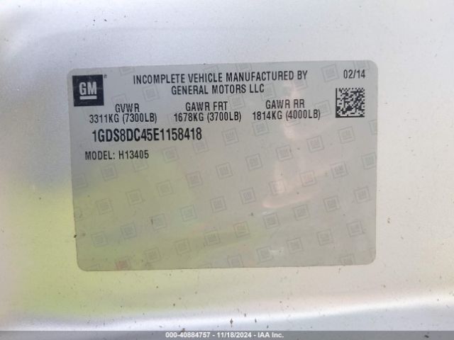 1GDS8DC45E1158418 GMC Savana 1500 Upfitter
