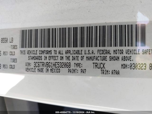 3C6TRVBG1HE532068 RAM Promaster 1500 136 Wb