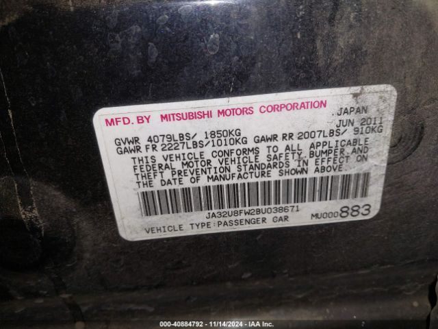 2011 MITSUBISHI LANCER JA32U8FW2BU038671 Photo 8