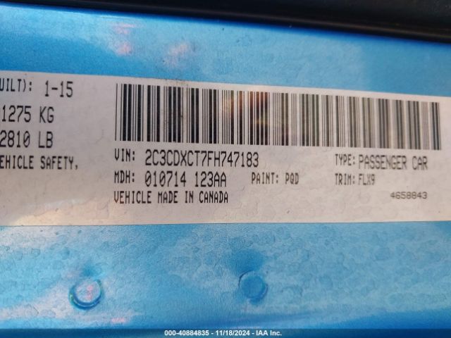 2C3CDXCT7FH747183 Dodge Charger Road/track