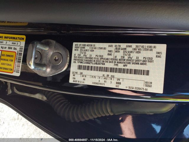 1FMCU0BZ7LUB20769 Ford Escape Se Sport Hybrid