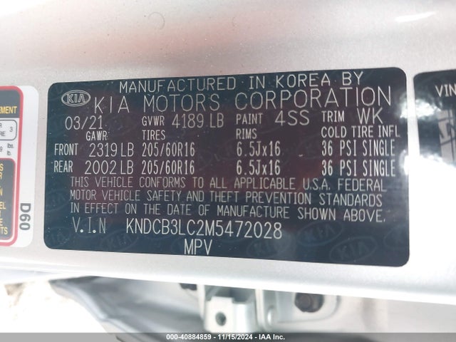 KIA Niro Lxs 2021 KNDCB3LC2M5472028 Image 9
