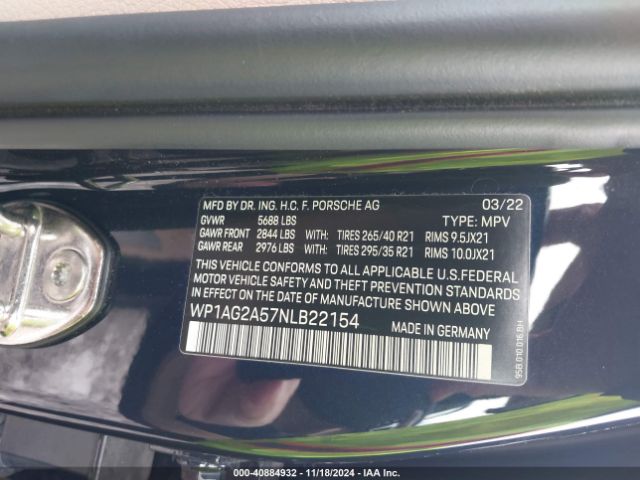 2022 PORSCHE MACAN WP1AG2A57NLB22154 Photo 8